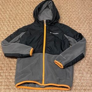 EUC Boys size 8 Columbia Omniheat lightweight jacket hood fleece